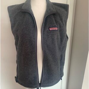 Vineyard Vines by Martha’s Vineyard-Uni Sex,Zip-Up Vest- Gray w/Navy Trim.-Small